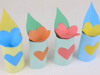 Girl How To Make Paper Vase Of Flower Very Easy How To