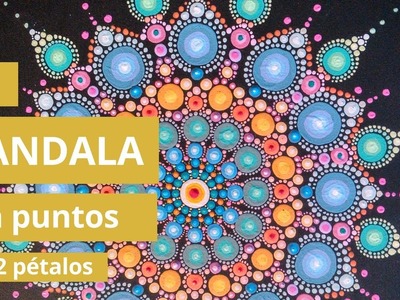 How to Paint Rock Mandala Dot #5 (12 petals) | Cómo Pintar Mandala con Puntos #5 (12 pétalos)