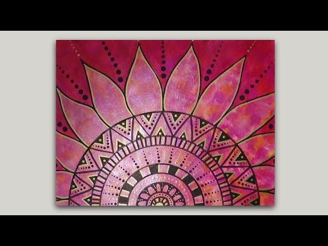 Iridescent Flower Acrylic Painting - Doodle & Dot Painting