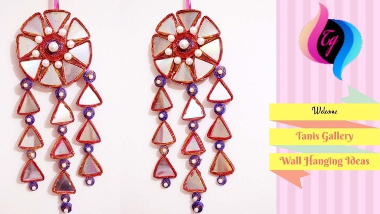 Newspaper & waste cd wall hanging - best out of waste cd - Newspaper wall hanging newspaper crafts