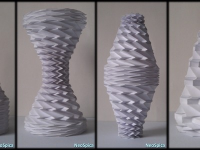 Origami Miura Fold Collapsible Cone Shaped