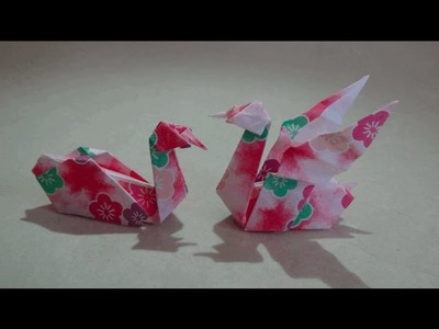 Origami【swan spreading wings】