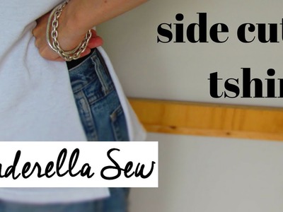 Side Slit Tshirt - Cut slits up the side of tshirt - Make cuts up the sides of a t shirt   Easy DIY