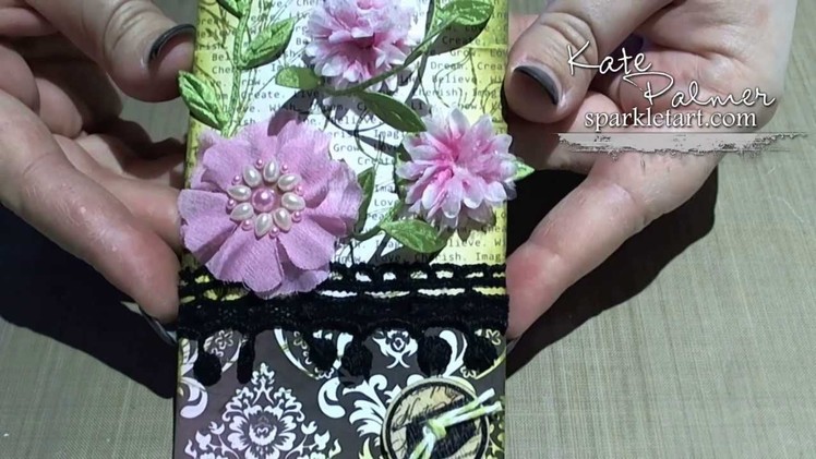 Using Tim Holtz Distress Inks and Prima Flowers to Create a Floral Gift Tag