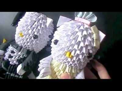3Dorigami:hellokitty bride & groom pt 4 - head