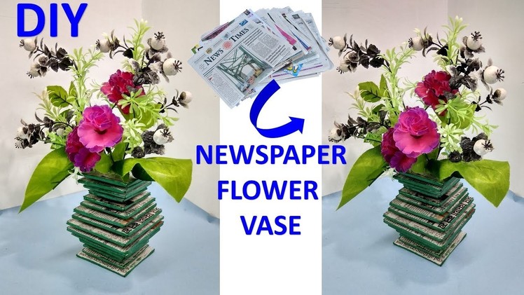 Best use of waste || Newspaper craft || Flower vase