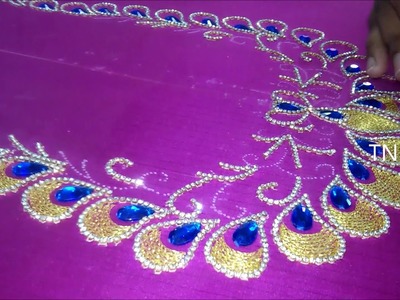 Blouse designs for silk sarees back design wedding | basic embroidery stitches | designer blouse