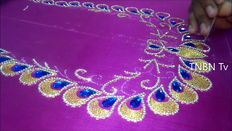 Blouse designs for silk sarees back design wedding | basic embroidery stitches | designer blouse