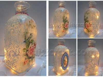 Decoupage Tutorial - Vintage Glass Bottle Art