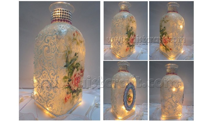 Decoupage Tutorial - Vintage Glass Bottle Art