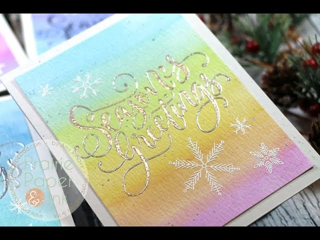Distress Crayon Watercolor Backgrounds | AmyR 2017 Christmas Card Series #5