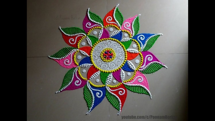 Diwali special colorful rangoli design | Innovative rangoli designs by Poonam Borkar