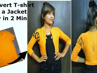 DIY: Convert. Recycle. Reuse Old T-shirt into Smart Jacket In 5 Minutes