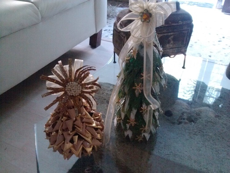 DIY Pinito de navidad reciclando botellas plasticas. Christmas tree recyled materials