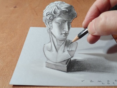 Drawing Bust of David 3D, Time Lapse