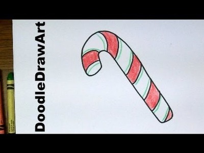Drawing: How To Draw Cartoon Candy Canes!  Easy drawing lesson for kids and beginners
