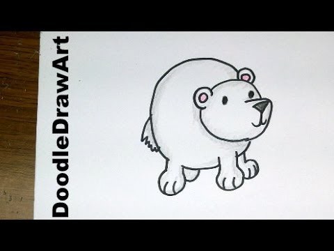 Drawing: How To Draw Cartoon Polar Bear Baby - So Cute and Easy Step by Step Lesson
