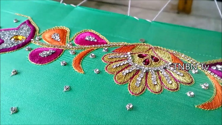 Easy embroidery stitches for beginners | simple maggam work blouse designs | designer blouse designs