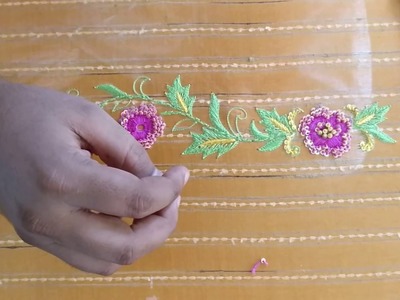 French Knot for creating rose flower - Embroidery