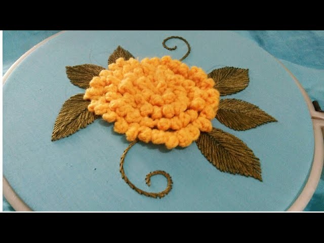 Hand embroidery 3D flower with easy basic stitches