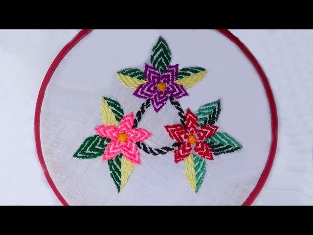 Hand Stitch - Design of Nokshi kantha stitch - Flower design