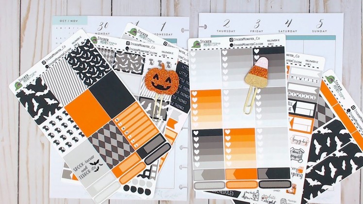 Happy Planner Plan with Me October 30- November 5 featuring StickerMonsterCo