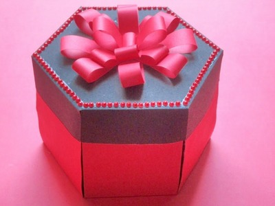 Hexagonal explosion box|RED BLACK | Birthday.anniversary. special occasion gifting ideas