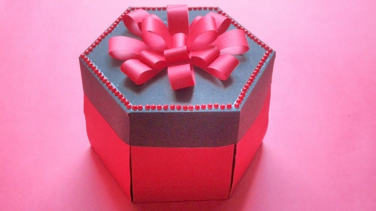 Hexagonal explosion box|RED BLACK | Birthday.anniversary. special occasion gifting ideas