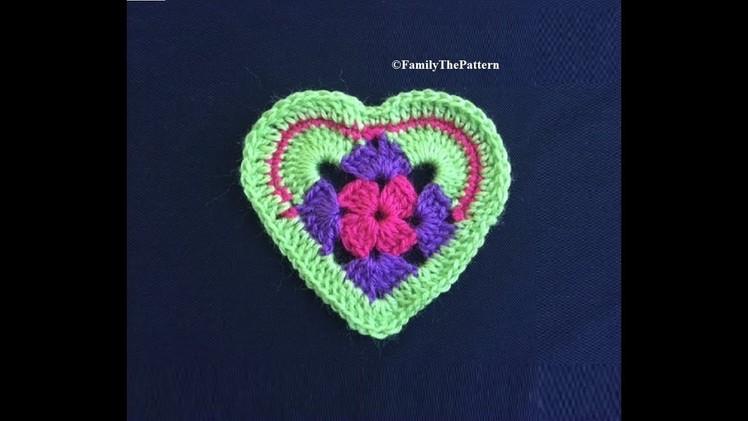 How to Crochet a Granny Stitch Heart Pattern #151│by ThePatternFamily