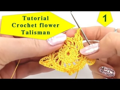 How to crochet doily Flower Talisman, tutorial for beginners