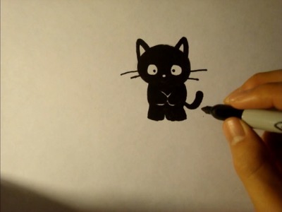 How To Draw A Cartoon Baby Cat|Black Cat|Kitten