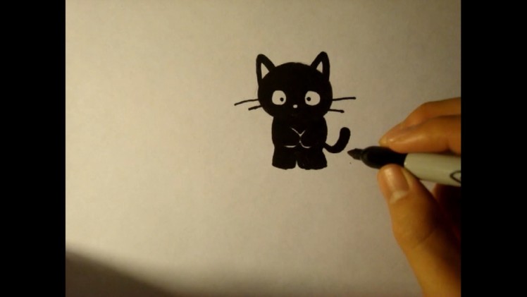 How To Draw A Cartoon Baby Cat|Black Cat|Kitten