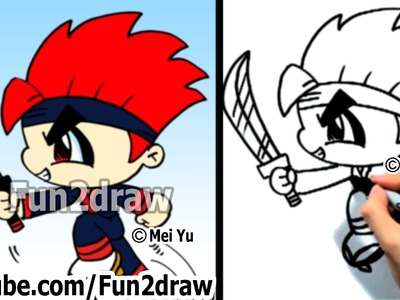How to Draw a Cartoon Ninja - Learn to Draw - Draw People - Fun2draw