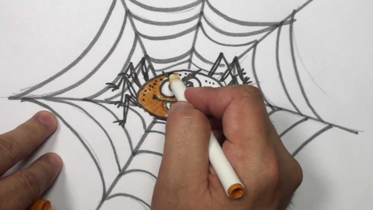 How to Draw a Cartoon Spider Video - Draw Halloween Things | MAT