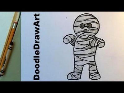 How To Draw a Mummy!  Halloween Fun Drawing Lesson for Kids - Doodle Draw Art!