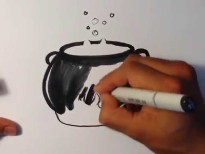 How to Draw a Witches Pot - Halloween Drawings