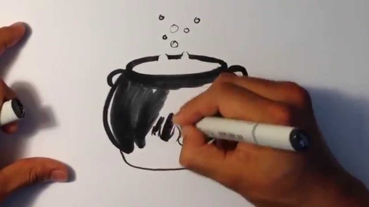 How to Draw a Witches Pot - Halloween Drawings