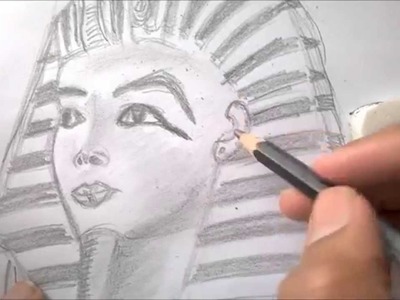 How to draw an Egyptian Pharaoh (Tutankhamun) | KG-Draws