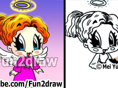 How to Draw Cartoon People - How to Draw an Angel - Cute Art - Fun2draw