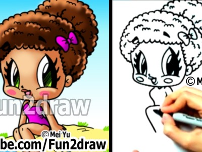 How to Draw Chibi Characters - Cute Beach Girl Fun Things to Draw - Fun2draw Summer People
