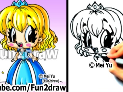 How to Draw Princess, Cinderella - Art Lessons - Draw People - Fun2draw