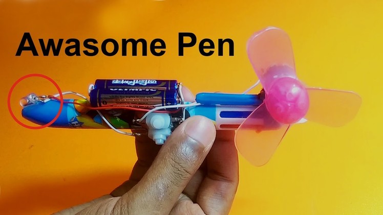 How to Make a light and Fan set in your pen for kids -   Funy school life hacks