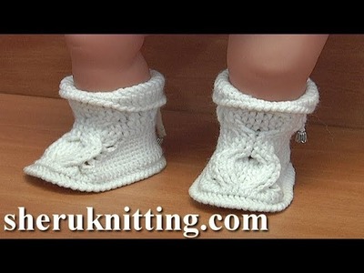 How to Make Crochet  Baby Ugg Boots Tutorial 52 Part 2 of 4