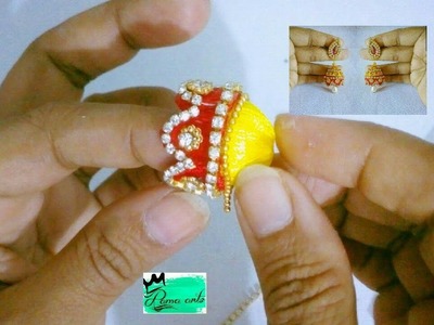 Jhumkas with different idea - making with silk thread | jewellery tutorials