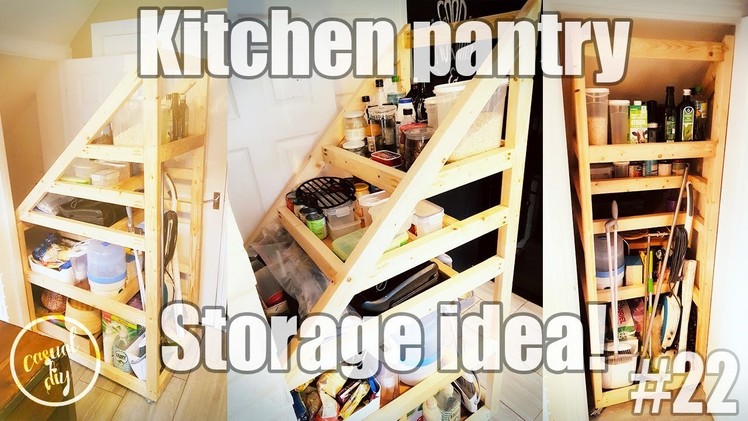 Kitchen pantry storage solution, under the stairs storage idea.