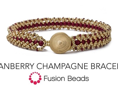 Learn how to make the Cranberry Champagne Bracelet by Fusion Beads