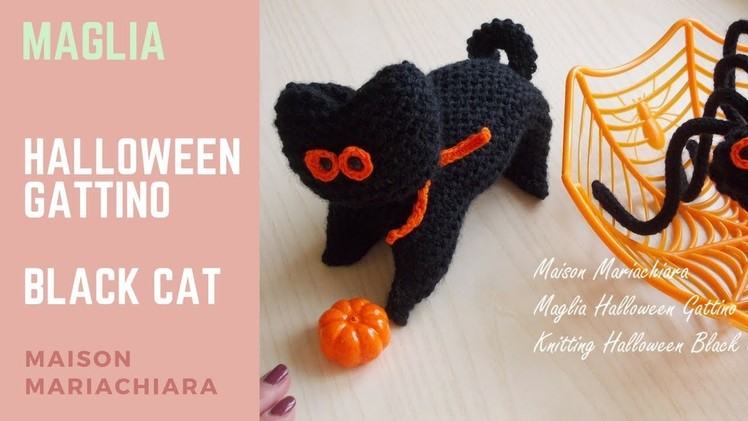 Maglia | Halloween Pupazzo Gatto - Knitting How to knit Halloween Black Cat Puppets
