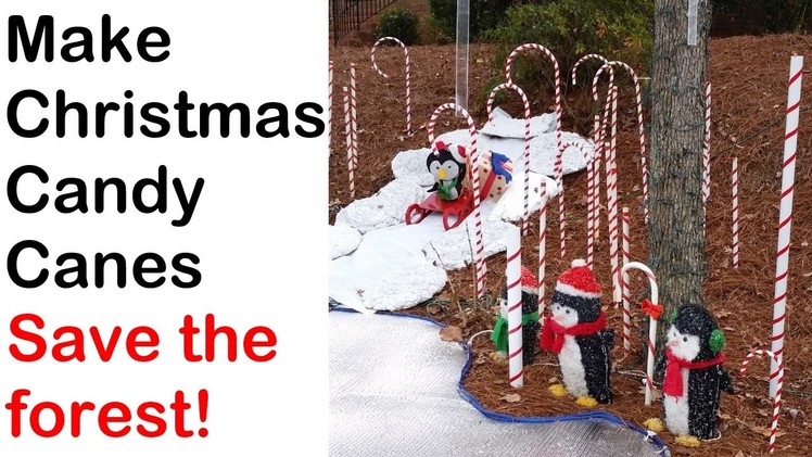 Make a Christmas Candy Cane Forest for your yard