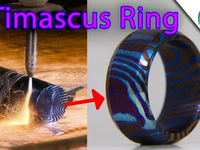 Making a Timascus Ring and Flame Anodizing it!  - Damascus Steel made out of Titanium