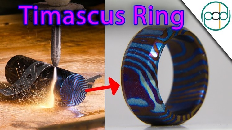 Making a Timascus Ring and Flame Anodizing it!  - Damascus Steel made out of Titanium